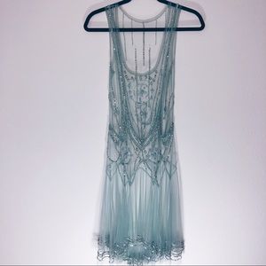 Maria Vazquez - Mint Green Lace Sequin Dress